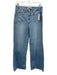 Paige Size 29 Blue Cotton Blend Zip & Button Pockets Wide Leg Jeans Blue / 29