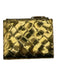 Bottega Veneta Gold Leather Snap Closure Woven Metallic Card Slots Wallets Gold