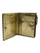 Bottega Veneta Gold Leather Snap Closure Woven Metallic Card Slots Wallets Gold