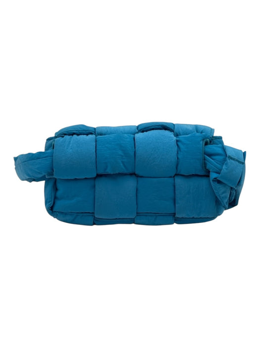 Bottega Veneta Blue Nylon Magnetic Closure Crossbody Woven Bag Blue / Mini