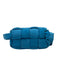 Bottega Veneta Blue Nylon Magnetic Closure Crossbody Woven Bag Blue / Mini