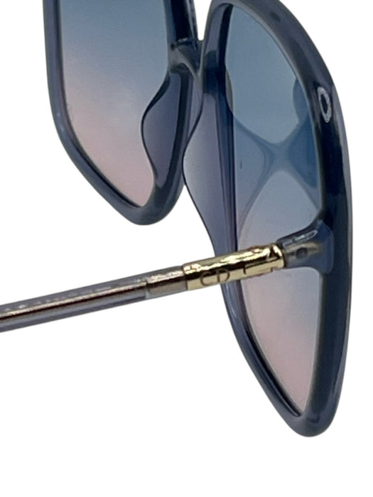 Christian Dior Blue Acetate Tinted Square case incl Sunglasses Blue