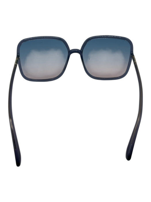 Christian Dior Blue Acetate Tinted Square case incl Sunglasses Blue