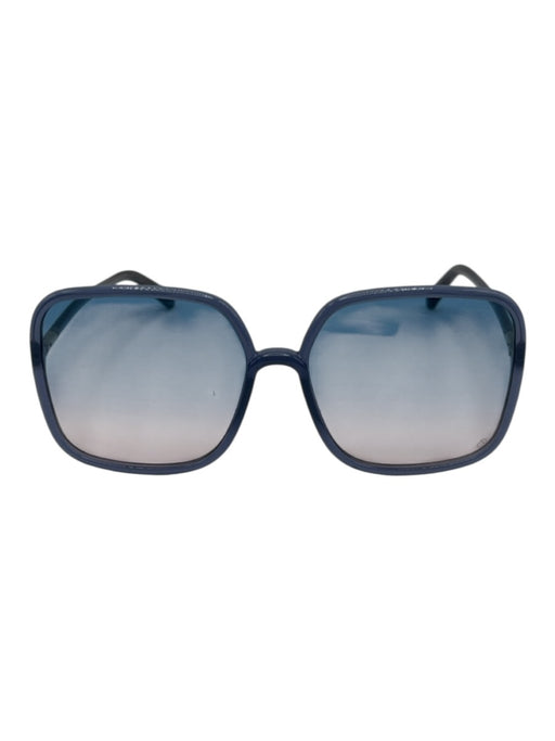 Christian Dior Blue Acetate Tinted Square case incl Sunglasses Blue