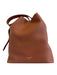 N Brown Leather Shoulder Bag Adjustable Strap Pouch Inc. Hook Closure Bag Brown / M