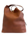 N Brown Leather Shoulder Bag Adjustable Strap Pouch Inc. Hook Closure Bag Brown / M