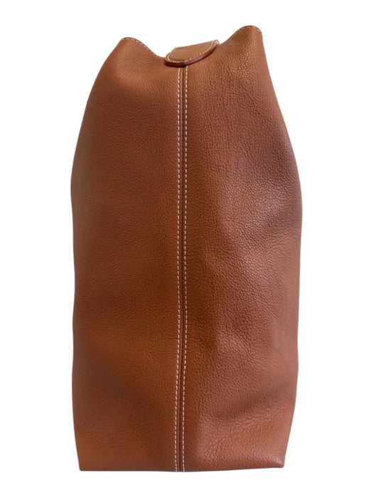 N Brown Leather Shoulder Bag Adjustable Strap Pouch Inc. Hook Closure Bag Brown / M