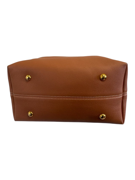 N Brown Leather Shoulder Bag Adjustable Strap Pouch Inc. Hook Closure Bag Brown / M