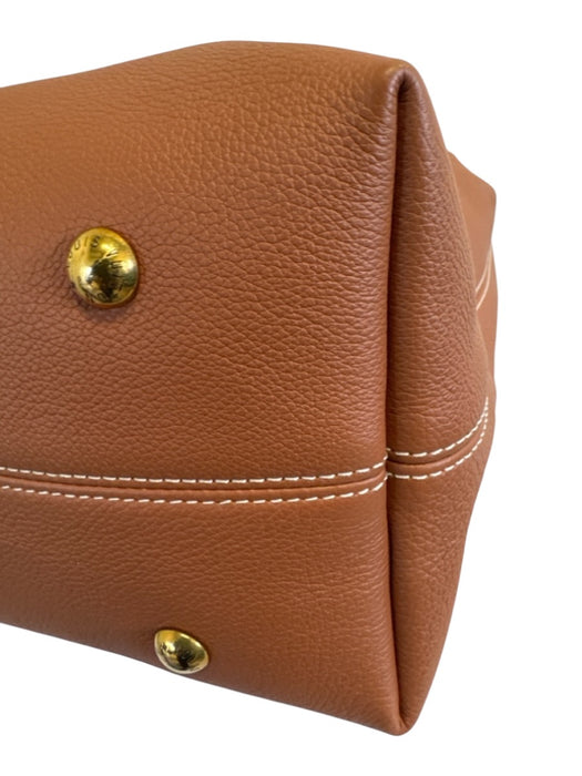 N Brown Leather Shoulder Bag Adjustable Strap Pouch Inc. Hook Closure Bag Brown / M