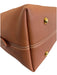 N Brown Leather Shoulder Bag Adjustable Strap Pouch Inc. Hook Closure Bag Brown / M