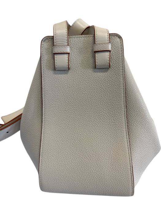 Loewe Ivory Calfskin Leather Zip & Hook Closure Shoulder Contrast Trim Bag Ivory / S