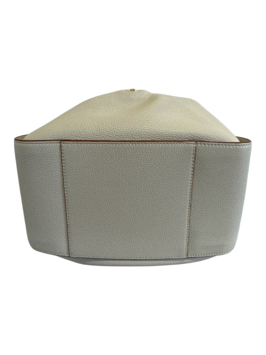 Loewe Ivory Calfskin Leather Zip & Hook Closure Shoulder Contrast Trim Bag Ivory / S