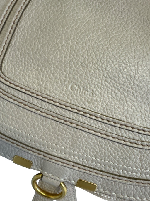 Chloe Beige Leather Zip Close Top Handle Goldtone Hardware Crossbody Bag Beige / M