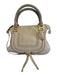 Chloe Beige Leather Zip Close Top Handle Goldtone Hardware Crossbody Bag Beige / M