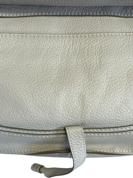 Chloe Beige Leather Zip Close Top Handle Goldtone Hardware Crossbody Bag Beige / M