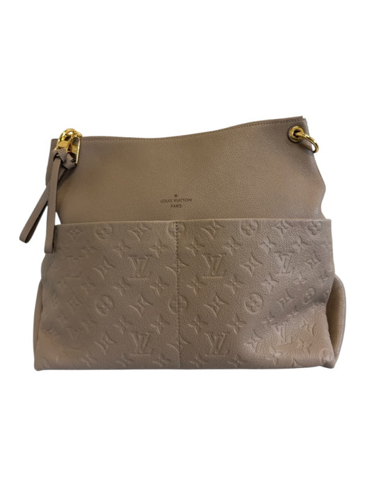 Louis Vuitton Taupe Leather Embossed Zip Close Braided Strap Bag Taupe / L