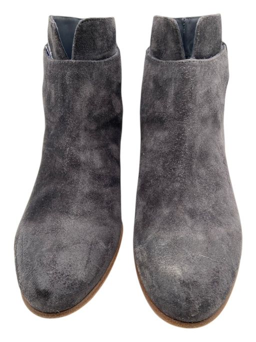 Vince Shoe Size 7.5 Gray Suede Wooden Heel Ankle Strap Pointed Toe Booties Gray / 7.5