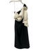 Sachin & Babi Size 8 Black & Cream White Polyester Blend One Shoulder Midi Gown Black & Cream White / 8