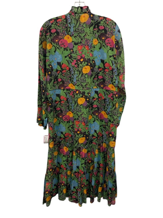Mille Resort & Travel Size M Black, Green & Multi Print Cotton Botanical Dress Black, Green & Multi Print / M