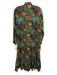 Mille Resort & Travel Size M Black, Green & Multi Print Cotton Botanical Dress Black, Green & Multi Print / M