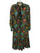 Mille Resort & Travel Size M Black, Green & Multi Print Cotton Botanical Dress Black, Green & Multi Print / M