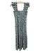 Tuckernuck Size M Light Blue, Red & Cream Cotton Line Print Sleeveless Dress Light Blue, Red & Cream / M