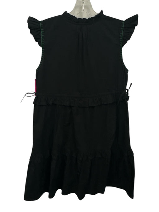 Banjanan Size Est M Black, Green & Multi Cotton Ruffle Detail V Neck Dress Black, Green & Multi / Est M