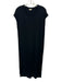 Madewell Size M Black Viscose Blend Heathered Cap Sleeve Side Slits Dress Black / M