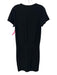 James Perse Size 2 Black Cotton Blend Short Sleeve V Neck Blouson Stretch Dress Black / 2