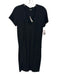 James Perse Size 2 Black Cotton Blend Short Sleeve V Neck Blouson Stretch Dress Black / 2