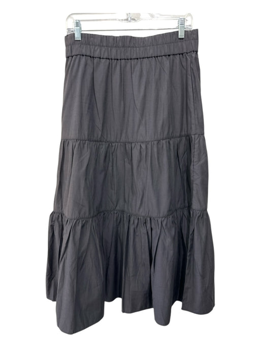 Brochu Walker Size M Dark Gray Polyester Blend Elastic Waist Solid Maxi Skirt Dark Gray / M
