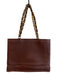 Chanel Brown Leather Double Chain Goldtone Interior Zip Tote Bag Brown / Large