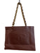 Chanel Brown Leather Double Chain Goldtone Interior Zip Tote Bag Brown / Large