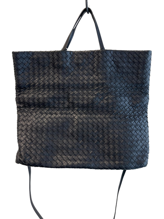 Bottega Veneta Black Leather Weave 2 handles Shoulder & Crossbody Strap Bag Black / Medium