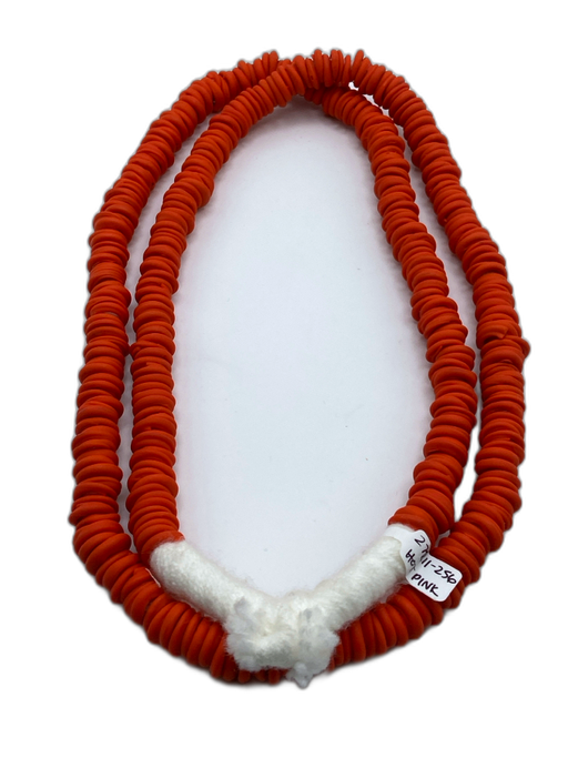 Orange Yarn Beaded Disc Long Necklace Orange