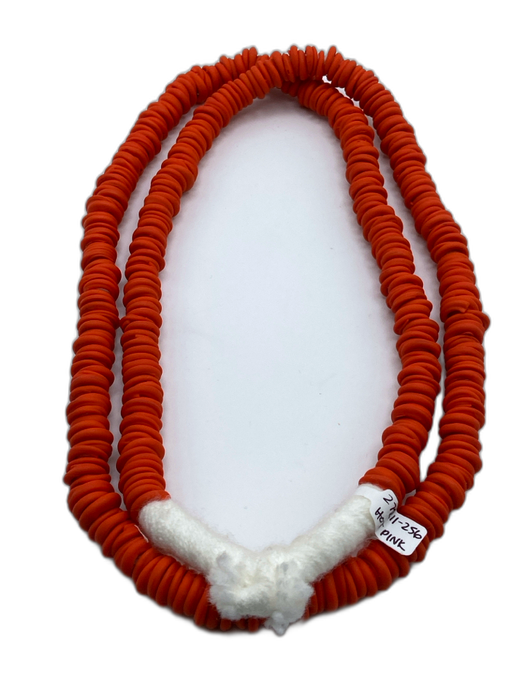 Orange Yarn Beaded Disc Long Necklace Orange