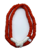 Orange Yarn Beaded Disc Long Necklace Orange