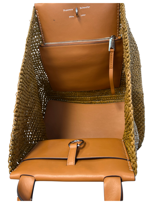 Proenza Schouler Dark Tan Woven Leather straps Double straps Top Closure Bag Dark Tan / Large