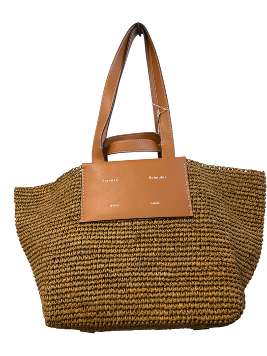 Proenza Schouler Dark Tan Woven Leather straps Double straps Top Closure Bag Dark Tan / Large