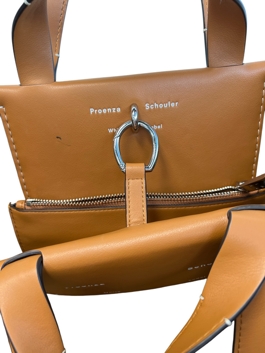 Proenza Schouler Dark Tan Woven Leather straps Double straps Top Closure Bag Dark Tan / Large