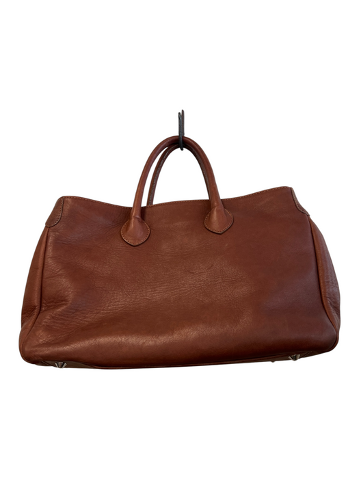 Mark & Graham Dark Brown Leather Top Handles Interior Zip Pocket Feet Tote Bag Dark Brown / Medium
