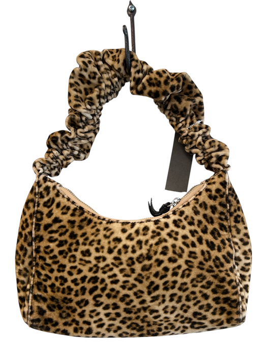 Loeffler Randall Tan & Brown Faux Fur Top Zipper Shoulder Gold Hardware Bag Tan & Brown / Small