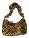 Loeffler Randall Tan & Brown Faux Fur Top Zipper Shoulder Gold Hardware Bag Tan & Brown / Small