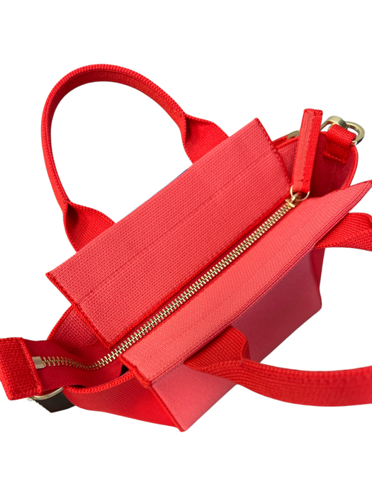 Rothy's Red Fabric 2 Handles Shoulder & Crossbody Straps Square Zip Top Bag Red / Mini