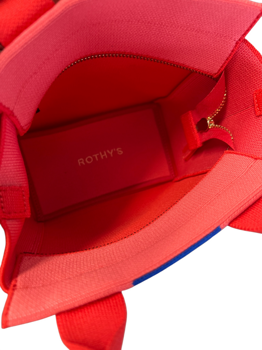 Rothy's Red Fabric 2 Handles Shoulder & Crossbody Straps Square Zip Top Bag Red / Mini