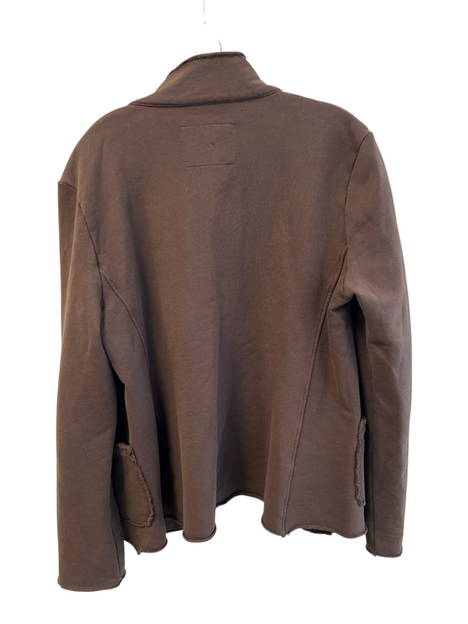 Frank & Eileen Size Est M Dark Brown Cotton Open Front Pockets Blazer Dark Brown / Est M