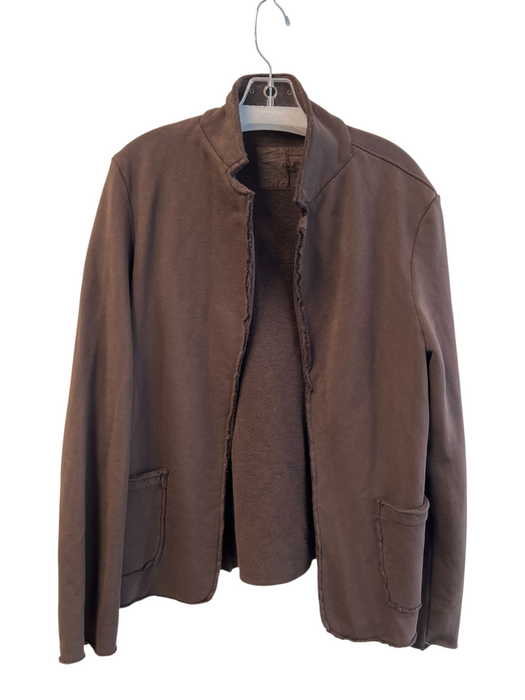 Frank & Eileen Size Est M Dark Brown Cotton Open Front Pockets Blazer Dark Brown / Est M