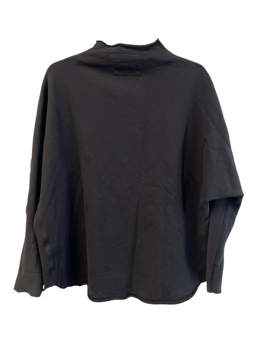 Frank & Eileen Size Large Black Cotton High Neck Long Sleeve Boxy Fit Top Black / Large