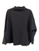 Frank & Eileen Size Large Black Cotton High Neck Long Sleeve Boxy Fit Top Black / Large