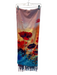 No Brand Orange, Blue & Multi Laine blend Fringe Floral scarf Orange, Blue & Multi / Large